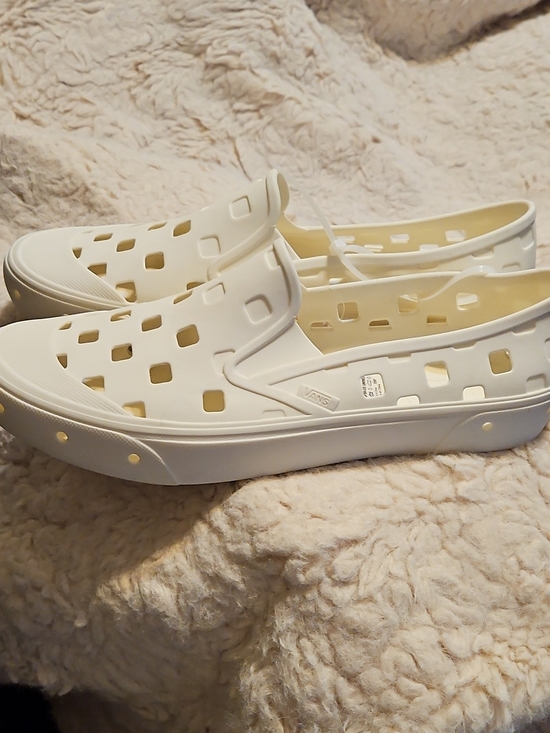 Vans Other - Vans Men's White Perforated Slip-On Platform Clog